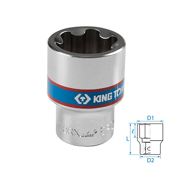 Головка торцевая TORX Plus 1/2", EP30, L = 45 мм KING TONY 433E30M