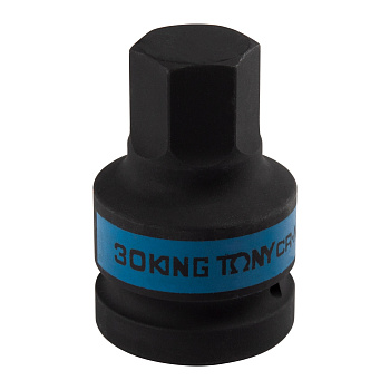 KING TONY Насадка (бита) ударная торцевая 1", HEX, 30 мм, L = 80 мм