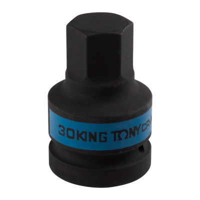 KING TONY Насадка (бита) ударная торцевая 1", HEX, 30 мм, L = 80 мм