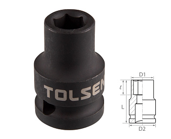 Головка торцевая ударная шестигранная 1/2", 11 мм TOLSEN TT18211