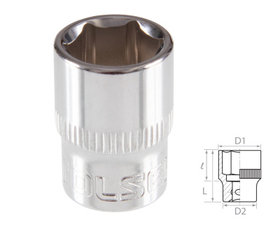 TOLSEN Головка торцевая стандартная шестигранная 3/8", 12 мм