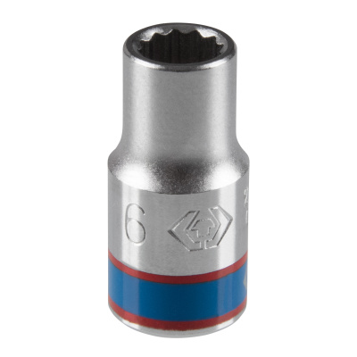 Головка торцевая стандартная двенадцатигранная 1/4", 6 мм KING TONY 233006M
