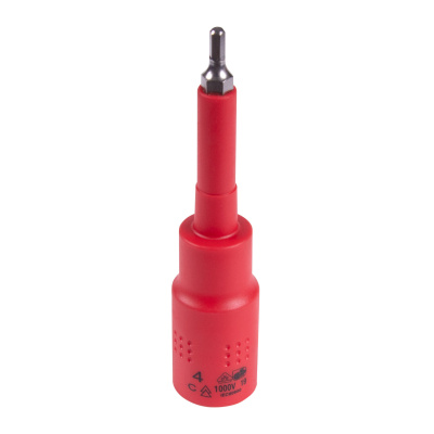Насадка (бита) торцевая диэлектрическая 1/2", HEX, 4 мм, L = 120 мм KING TONY 4035VE04