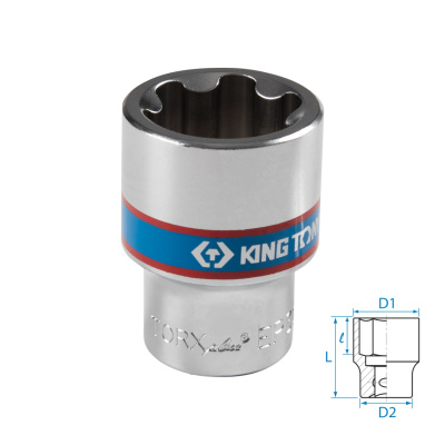 Головка торцевая TORX Plus 1/2", EP30, L = 45 мм KING TONY 433E30M