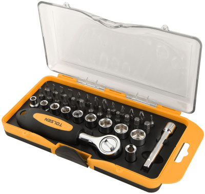 TOLSEN Набор вставок (бит) 1/4", PH, PZ, Hex, Torx, Slotted, 38 предметов