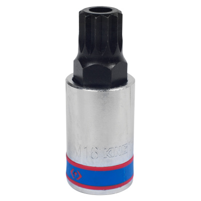 Насадка (бита) торцевая 1/2", Spline, M16, L = 66 мм, с отверстием KING TONY 402B16