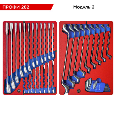 Набор инструментов 282 предмета, "ПРОФИ 282", в синей тележке МАСТАК 52-06282B