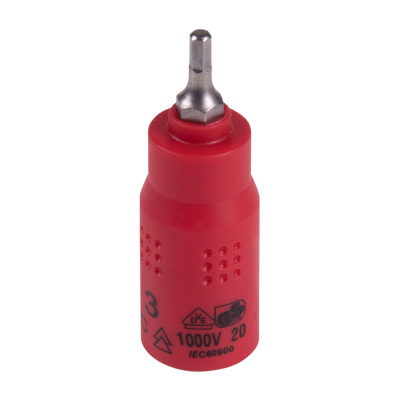 Насадка (бита) торцевая диэлектрическая 1/4", HEX, 3 мм, L = 54 мм KING TONY 2035VE03