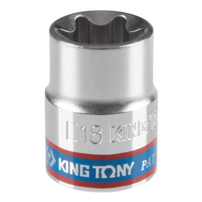 KING TONY Головка торцевая TORX Е-стандарт 3/8", E18, L = 28 мм