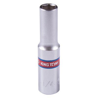 KING TONY Головка торцевая глубокая шестигранная 1/4", 1/4", дюймовая