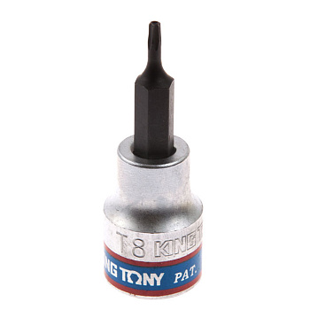Насадка (бита) торцевая 3/8", Torx, T8, L = 50 мм, с отверстием KING TONY 302708