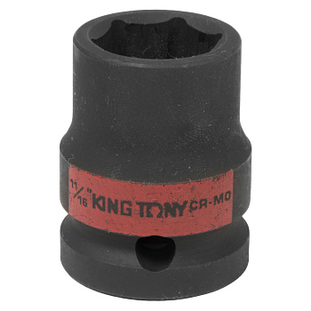 KING TONY Головка торцевая ударная шестигранная 1/2", 11/16", дюймовая