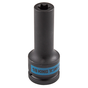 KING TONY Головка торцевая ударная глубокая TORX Е-стандарт 3/4", E18, L = 110 мм