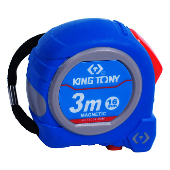 Рулетка измерительная 3 м, полотно 16 мм, магнитный крюк KING TONY 79094-03M
