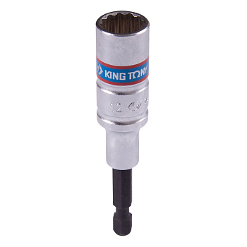 Головка для шуруповерта двенадцатигранная 1/4", 12 мм, L = 80 мм KING TONY 76B812M