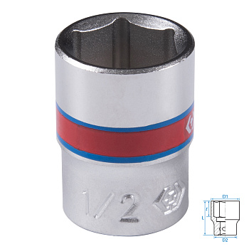 KING TONY Головка торцевая стандартная шестигранная 1/4", 1/2", дюймовая