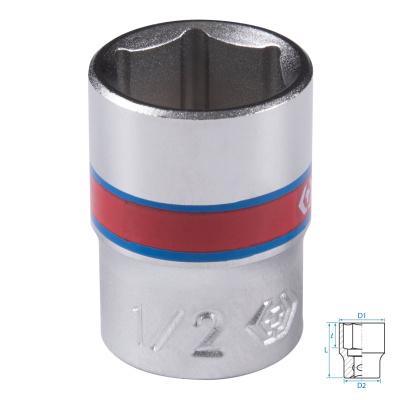 KING TONY Головка торцевая стандартная шестигранная 1/4", 1/2", дюймовая