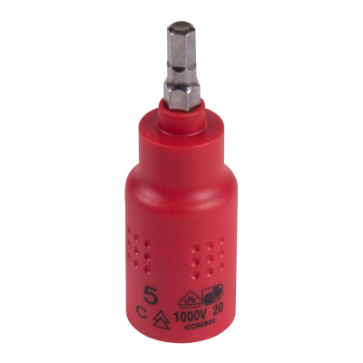 Насадка (бита) торцевая диэлектрическая 3/8", HEX, 5 мм, L = 65 мм KING TONY 3025VE05