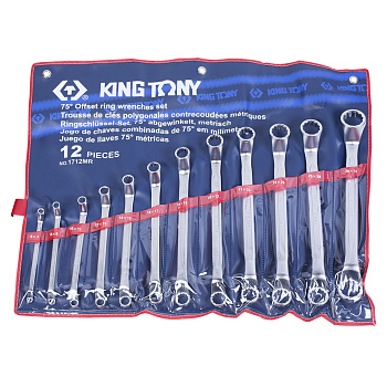 Набор накидных ключей, 6-32 мм, чехол из теторона, 12 предметов KING TONY 1712MRN