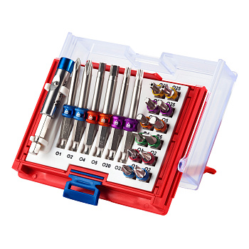 МАСТАК Набор вставок (бит) 1/4", PH, PZ, Hex, Torx, Slotted, 19 предметов