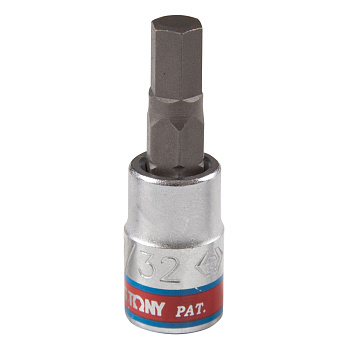 KING TONY Насадка (бита) торцевая 1/4", Hex, 7/32", L = 37 мм