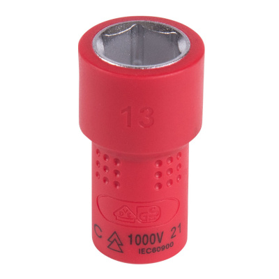 KING TONY Головка торцевая диэлектрическая шестигранная 1/4", 13 мм
