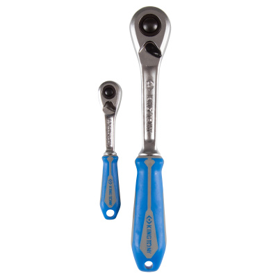 KING TONY Набор трещоток 1/4", 1/2", 90 зубцов, флажковых с кнопкой, 2 предмета