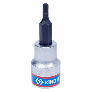 KING TONY Насадка (бита) торцевая 3/8", Hex, 3 мм, L = 50 мм