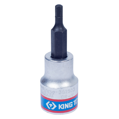 KING TONY Насадка (бита) торцевая 3/8", Hex, 3 мм, L = 50 мм