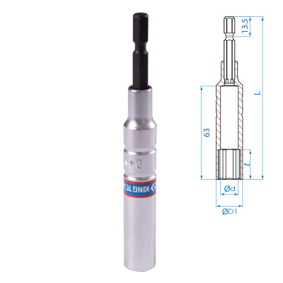 Головка для шуруповерта шестигранная 1/4", 9 мм, L = 110 мм KING TONY 76C1109M