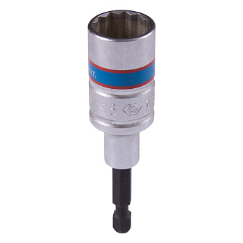 KING TONY Головка для шуруповерта двенадцатигранная 1/4", 16 мм, L = 80 мм