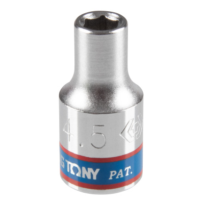 Головка торцевая стандартная шестигранная 1/4", 4,5 мм KING TONY 233545M