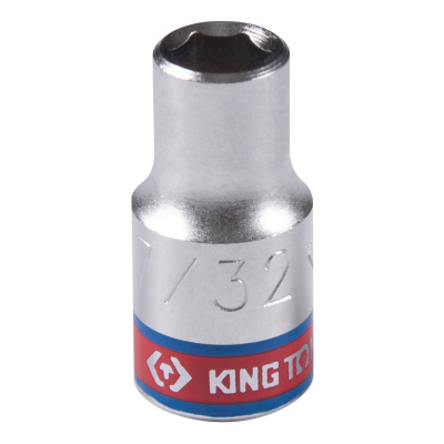 KING TONY Головка торцевая стандартная шестигранная 1/4", 7/32", дюймовая