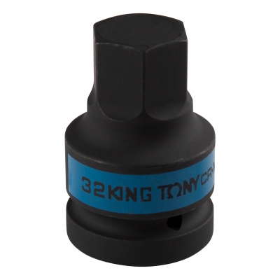 KING TONY Насадка (бита) ударная торцевая 1", HEX, 32 мм, L = 80 мм