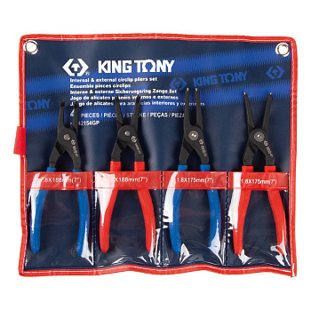Набор съемников стопорных колец, 4 предмета KING TONY 42154GP