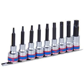 Набор торцевых насадок 1/2", Torx, Т20-Т60 мм, L = 80 мм, 9 предметов  KING TONY 4119PR10