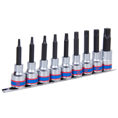 Набор торцевых насадок 1/2", Torx, Т20-Т60 мм, L = 80 мм, 9 предметов  KING TONY 4119PR10