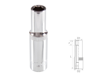 TOLSEN Головка торцевая глубокая шестигранная 3/8", 9 мм