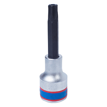 KING TONY Насадка (бита) торцевая 1/2", Torx, T45, L = 80 мм, с отверстием