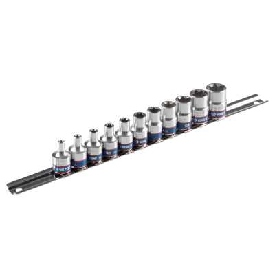 Набор торцевых головок 3/8", TORX Е-стандарт, E4-E18, 11 предметов KING TONY 3121PR