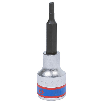 KING TONY Насадка (бита) торцевая 1/2", Hex, 4 мм, L = 80 мм