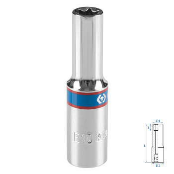 Головка торцевая TORX Е-стандарт 3/8", E10, L = 63 мм KING TONY 327510M