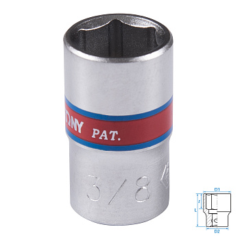 KING TONY Головка торцевая стандартная шестигранная 1/4", 3/8", дюймовая