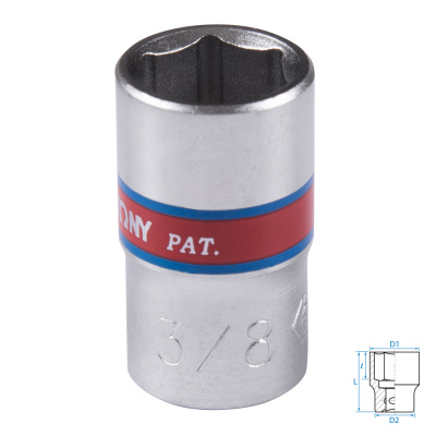 KING TONY Головка торцевая стандартная шестигранная 1/4", 3/8", дюймовая