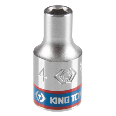 Головка торцевая стандартная шестигранная 1/4", 4 мм KING TONY 233504M