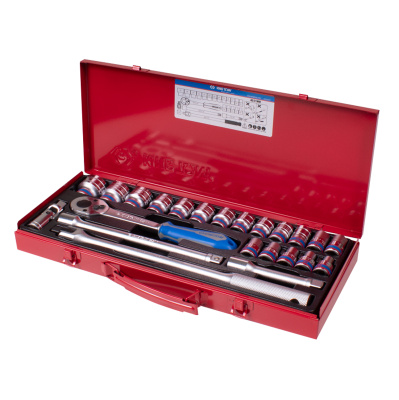 KING TONY Набор торцевых головок с принадлежностями 1/2", двенадцатигранные, 10-32 мм, 23 предмета