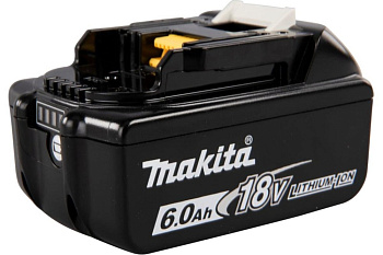 Аккумулятор Makita BL1860B • 18V LXT Li-ion • 6.0Ah • индикатор заряда • 1 шт.