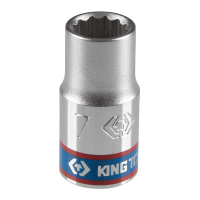 Головка торцевая стандартная двенадцатигранная 1/4", 7 мм KING TONY 233007M