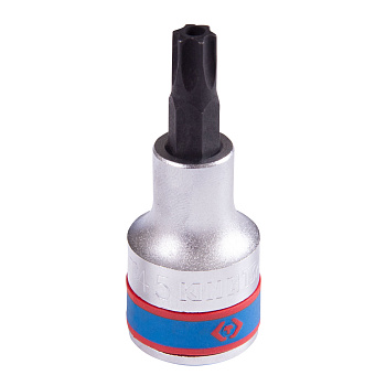 KING TONY Насадка (бита) торцевая 1/2", Torx, T45, L = 60 мм, с отверстием