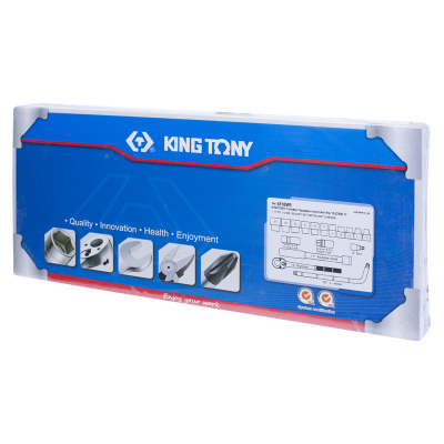 KING TONY Набор торцевых головок с принадлежностями 1/2", шестигранные, 10-27 мм, 17 предметов